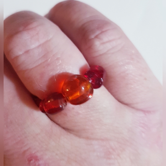 Red Scarf Women's Ring Handmade Jewelry s8-9 NEW - Picture 2 of 13